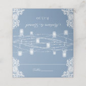 Placement Carte de Table Rustique Poussiéreuse Bleue avec Lu (Extérieur déplié)