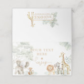 Placement Carte de table Safari Jungle Wild One (Extérieur déplié)