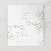 Placement Carte de table simple fleur boho sauge pour mariag (Extérieur déplié)