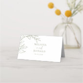 Placement Carte de table simple fleur boho sauge pour mariag (Dos)
