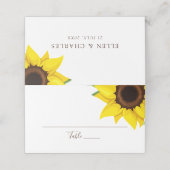 Placement Carte de table Sunflower Theme Invité Place (Extérieur déplié)