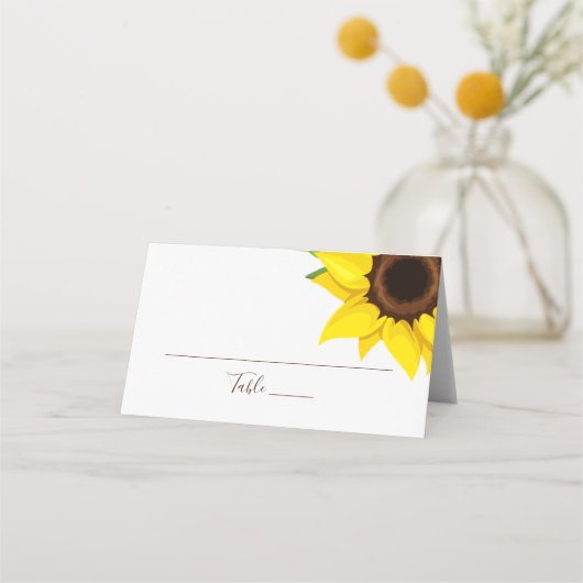 Placement Carte de table Sunflower Theme Invité Place (Devant)