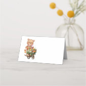Placement Carte de table Teddy Bear Rose Rustique Floral Par (Dos)