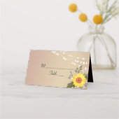 Placement Carte de table Tournesol Rustique (Devant)