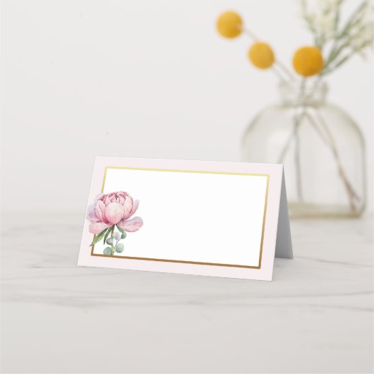 Placement Carte de table vierge florale aquarelle élégante – (Devant)