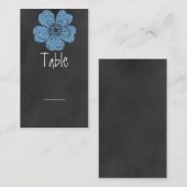 Placement Carte de table Wild Blue Rose Chalkboard (Devant / Derrière)