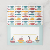 Placement Carte de tente à thème nautique, carte de place (Extérieur déplié)