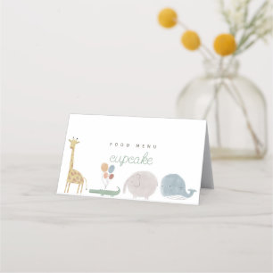 Placement Carte de tente Boho Safari Animal Fold Food