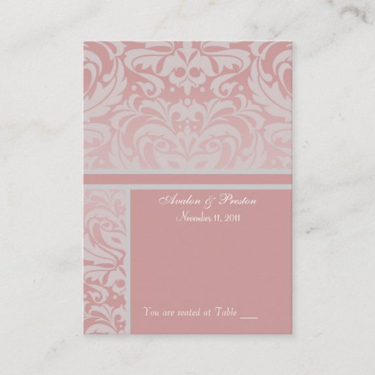 Placement Carte de visite de la plaque de la table en argent (Devant)