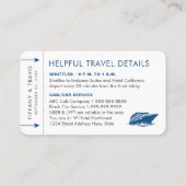 Placement Carte d'embarquement pour billet de croisière bleu (Dos)