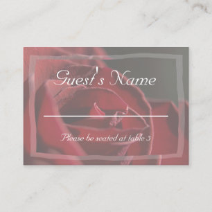 Placement Carte d'emplacement de mariage à la rose rouge élé