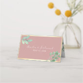Placement Carte d'emplacement de mariage à la verdure rose p (Dos)