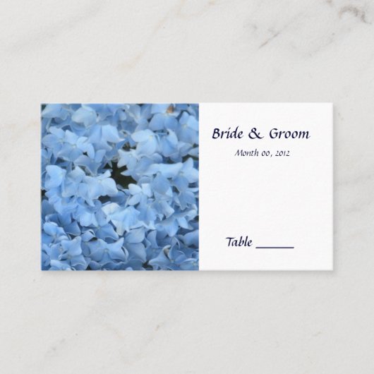 Placement Carte d'emplacement de table Blue Hydrangea (Devant)