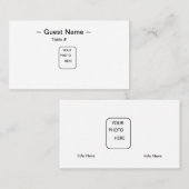 Placement Carte d'emplacement de table de nom d'invité (Devant / Derrière)