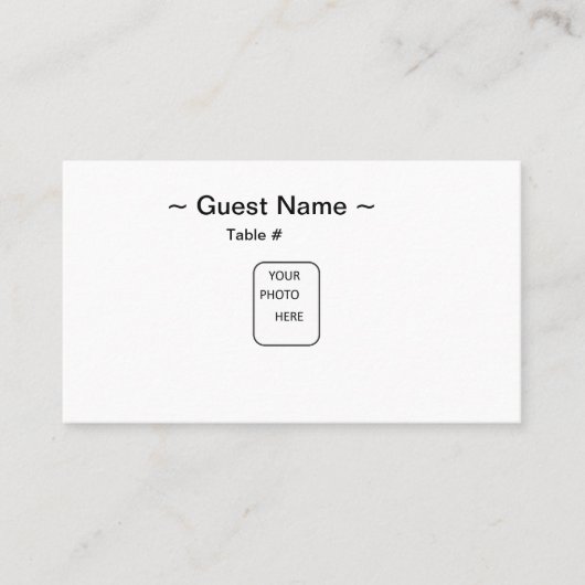 Placement Carte d'emplacement de table de nom d'invité (Devant)