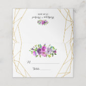 Placement Carte d'emplacement de table géométrique violet Fl (Extérieur déplié)