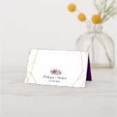 Placement Carte d'emplacement de table géométrique violet Fl (Dos)