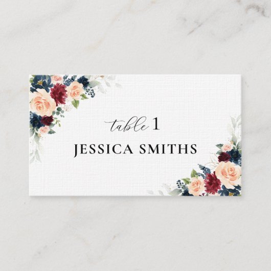 Placement Carte d'emplacement plat Mariage de la Bourgogne e (Devant)