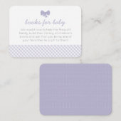 Placement Carte d'enceinte de baby shower arc en vichy viole (Devant / Derrière)