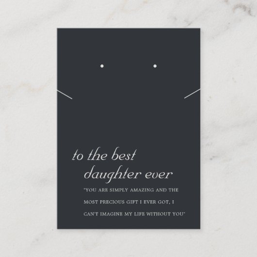 PLACEMENT CARTE D'ÉQUIPEMENT DE CADEAU POUR FILLE NOIRE ET B (Devant)