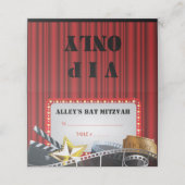 Placement Carte d'escorte Bat mitzvah de la barre VIP MOVIE (Extérieur déplié)