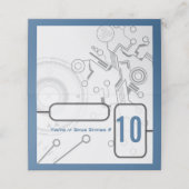 Placement Carte d'escorte Bat mitzvah de table SCI-FI Bar (Extérieur déplié)