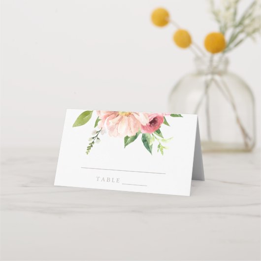 Placement Carte d'escorte de Faire-part de mariage florale (Devant)