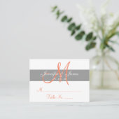Placement Carte d'escorte de mariage de corail gris (Debout devant)