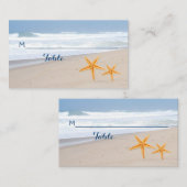 Placement Carte d'escorte de mariage de plage d'été Starfish (Devant / Derrière)