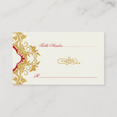 Placement Carte d'escorte de table à fleurs d'or (Dos)