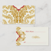 Placement Carte d'escorte de table à fleurs d'or (Devant / Derrière)