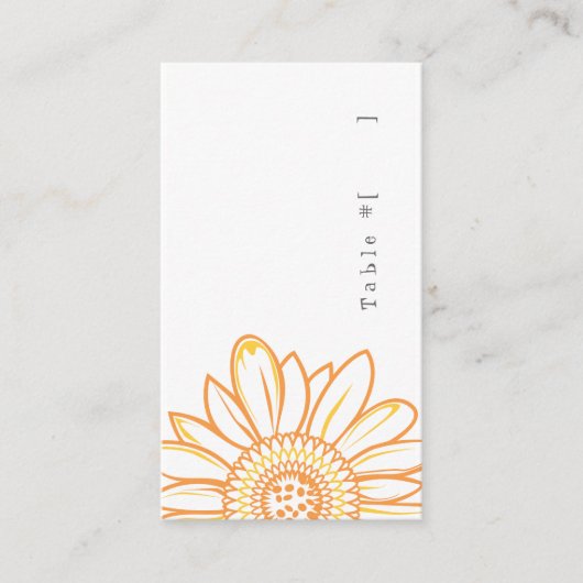 Placement Carte d'escorte de tournesol (Devant)