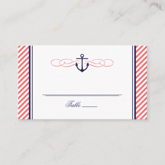 Placement Carte d'escorte du Mariage d'Ancres nautiques de l (Devant)