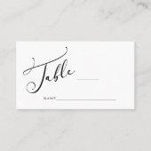 Placement Carte d'escorte Mariage de script simple Black Mod (Devant)