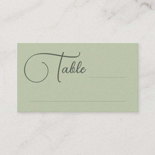 Placement Carte d'escorte Mariage de table de script joli d' (Devant)