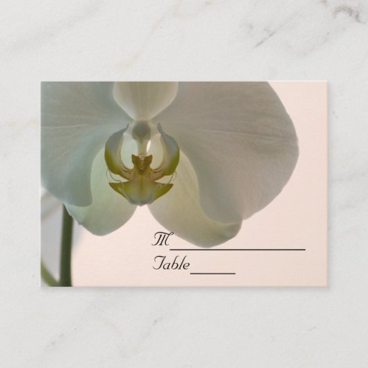 Placement Carte d'invité de mariage Élégante Orchidée (Devant)