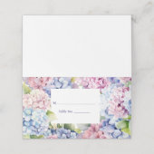 Placement Carte d'invité de table Hydrangea sans carte de ré (Extérieur déplié)