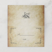 Placement Carte du lieu de mariage vintage rétro (Extérieur déplié)