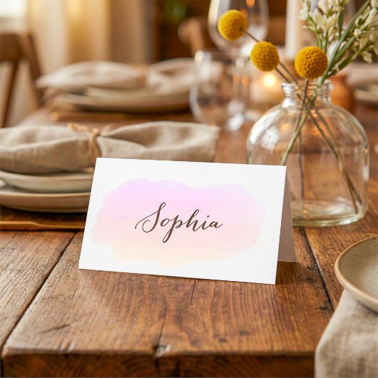 Placement Carte du nom de l'invité rose