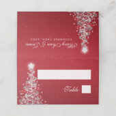 Placement Carte Escort Mariage de Noël Argent Rouge (Extérieur déplié)
