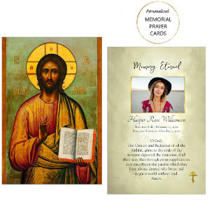 Placement Carte funéraire chrétienne orthodoxe de Jésus-Chri