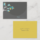 Placement Carte Inséparable Mariage de fleurs de cerisier bl (Devant / Derrière)