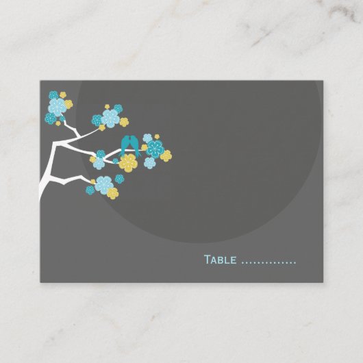 Placement Carte Inséparable Mariage de fleurs de cerisier bl (Devant)