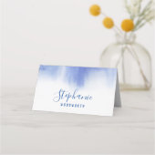 Placement Carte mariage bleu moderne, carte d'escorte de pla (Dos)