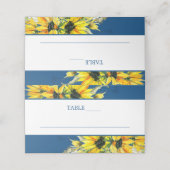 Placement Carte Mariage classique de tournesol bleu (Extérieur déplié)