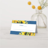 Placement Carte Mariage classique de tournesol bleu (Devant)