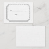 Placement Carte Mariage de billet en ébène encerclée (Devant / Derrière)