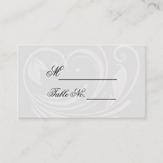 Placement Carte Mariage de coeur à rayures noir et blanc (Devant)