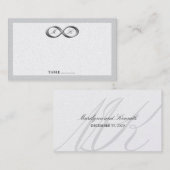 Placement Carte Mariage de fixation à main Silver Infinity (Devant / Derrière)