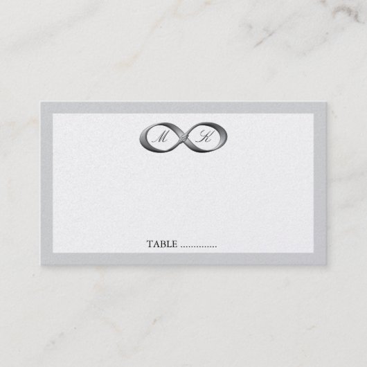 Placement Carte Mariage de fixation à main Silver Infinity (Devant)